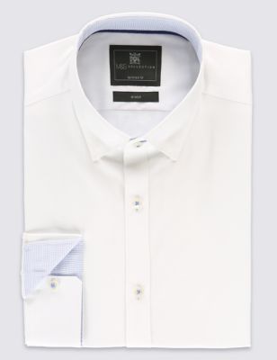 2in Longer Cotton Rich Tailored Fit Classic Collar Shirt
